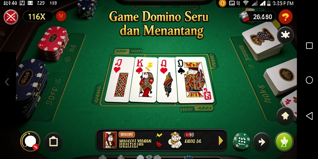 Tampilan gameplay seru di 116X dengan berbagai mode Domino.