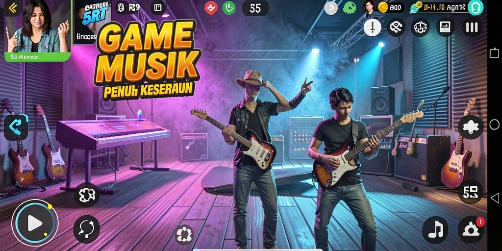 Tampilan gameplay 5RT yang menakjubkan dengan irama musik yang mengasyikkan.