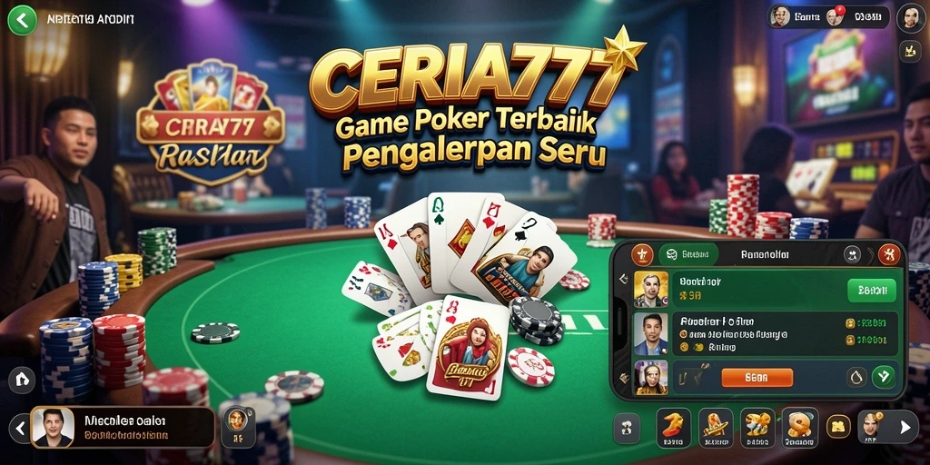 Tampilan menarik dari gameplay poker di CERIA777.