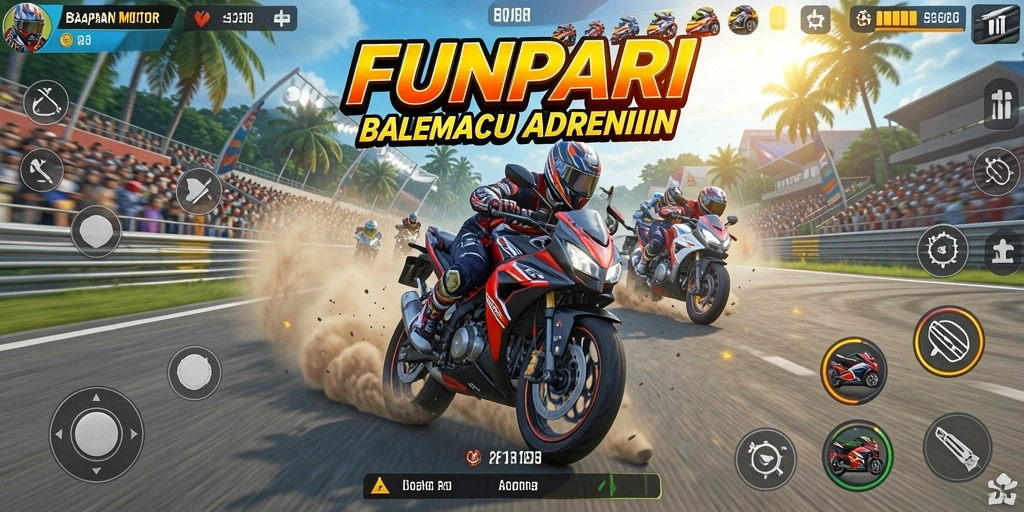 Gameplay seru balapan motor di FUNPARI.