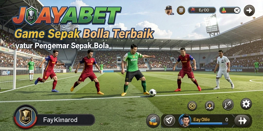Screenshot JAYABET menampilkan pertandingan sepak bola yang mendebarkan.
