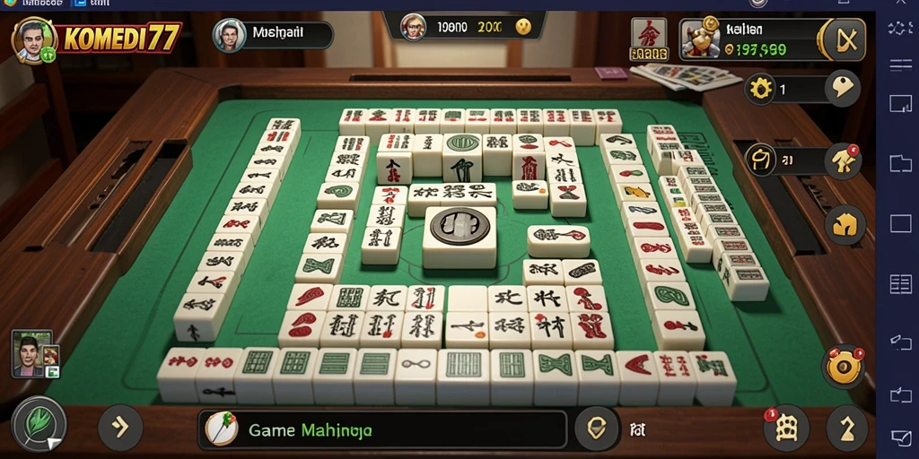 Tampilan menarik dari gameplay Mahjong di KOMEDI77 dengan tantangan yang seru.