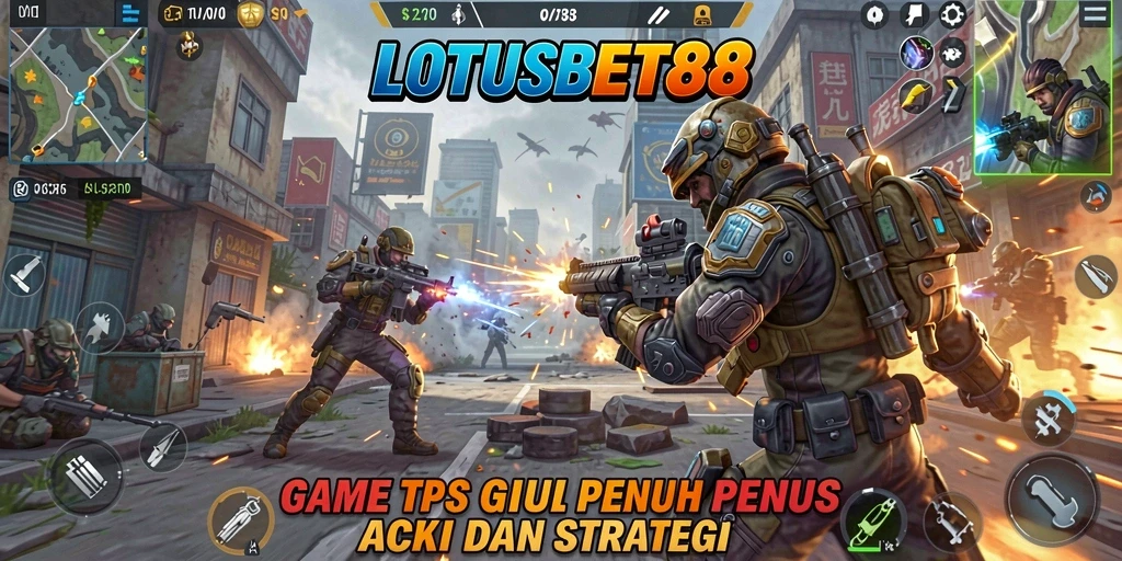 Screenshot LOTUSBET88 menampilkan aksi seru dalam gameplay TPS.