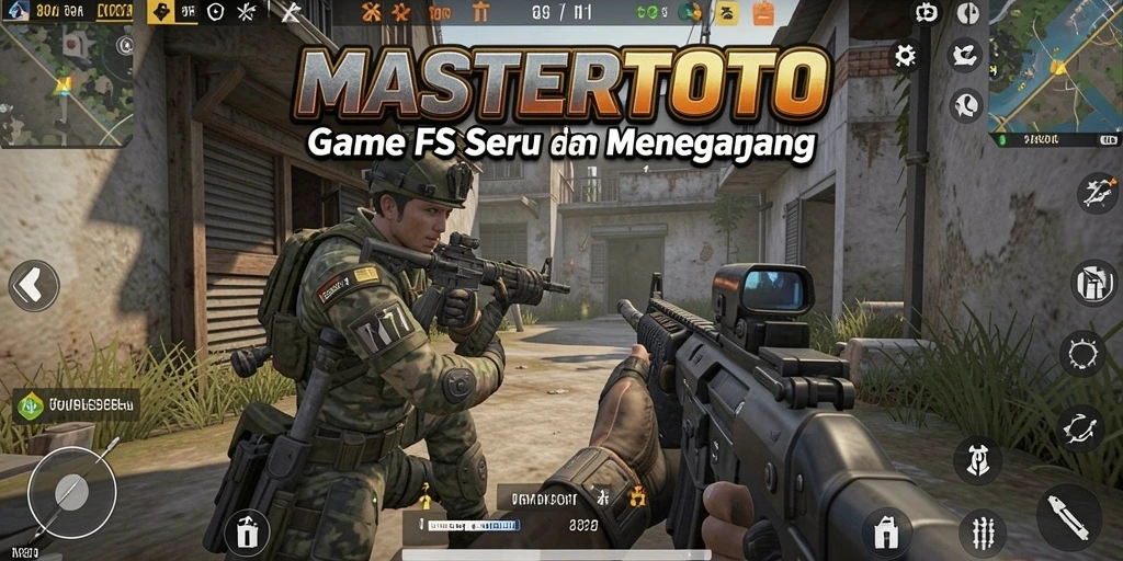 Tangkapan layar utama MASTERTOTO menampilkan aksi FPS yang intens.