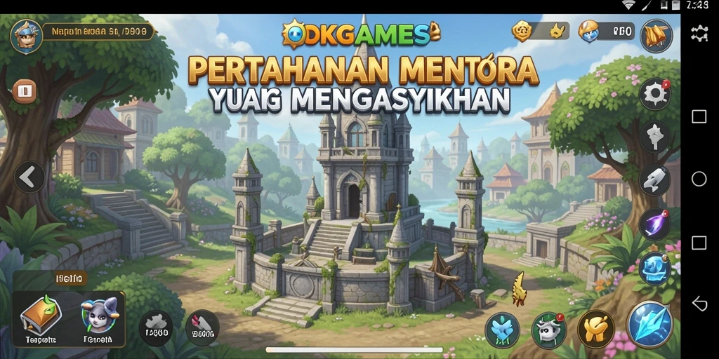 Gameplay seru dalam Tower Defense dengan berbagai menara dan musuh.