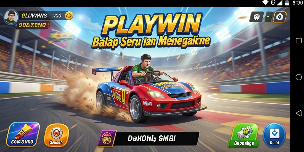 Tangkapan layar utama dari gameplay balap seru di PLAYWIN.