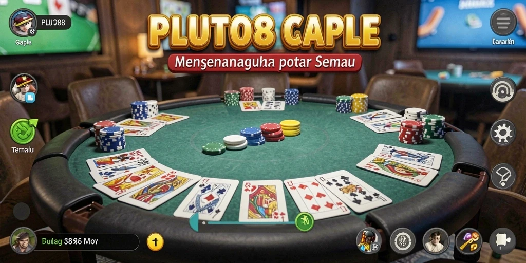 Tampilan gameplay Gaple yang seru dan interaktif di PLUTO88.