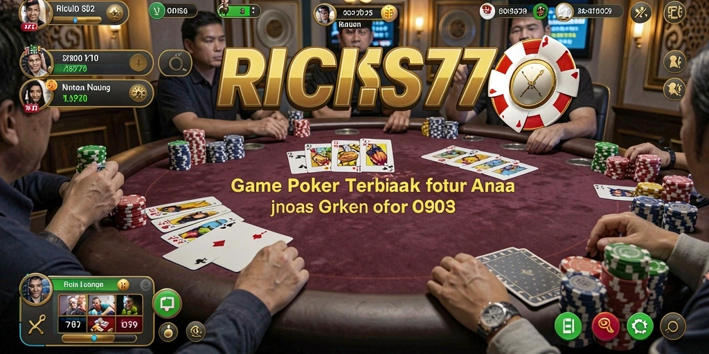 Tampilan screenshot RICIS77 dengan gameplay Poker yang seru.