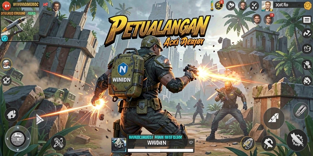 Tangkapan layar seru dari gameplay aksi WINIDN.